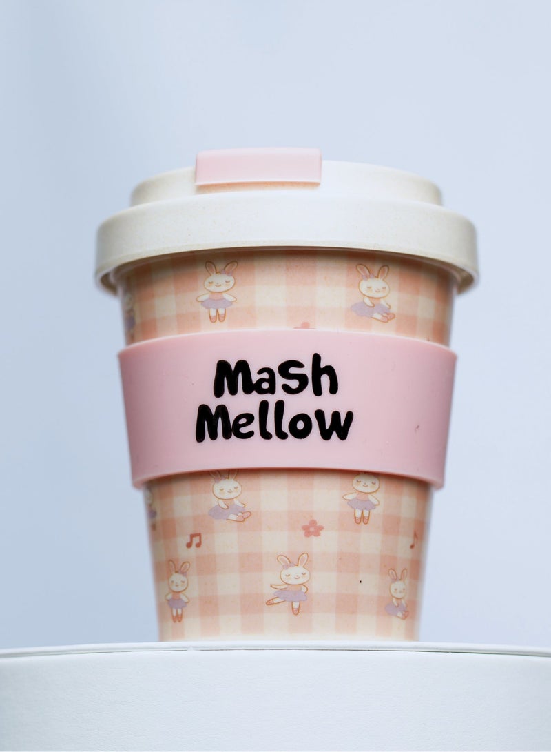 Mash Mellow Bamboo Reusable Kids Cup with Silicon straw (built in stopper)- Mashmellow  – 250ml Eco-Friendly Sippy Cup | BPA-Free, Dishwasher Safe, Toddlers cup, Kid bottle ( (Bunny Twirl) - Image 2