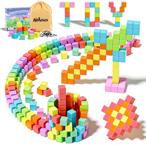 Apluses Magnetic Blocks Magnet Building Cubes for Toddlers Ages 35 STEM Educational Sensory Autism Montessori Preschool Toys Gifts for Kids Ages 48 Year Old Boys and Girls - Image 1