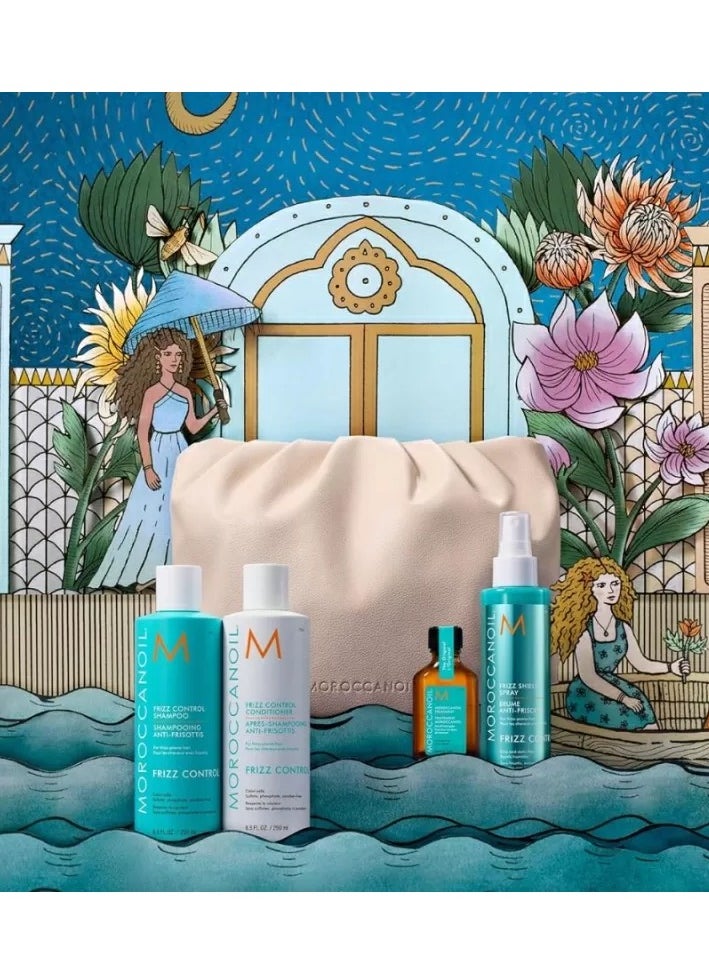 Moroccan Oil - Frizz Control Holiday Set 2024,Treatment - 25 ml,Shampoo for frizz control - 250 ml, Curl control conditioner - 250 ml, Frizz Shield Spray – 160 ml - Image 1