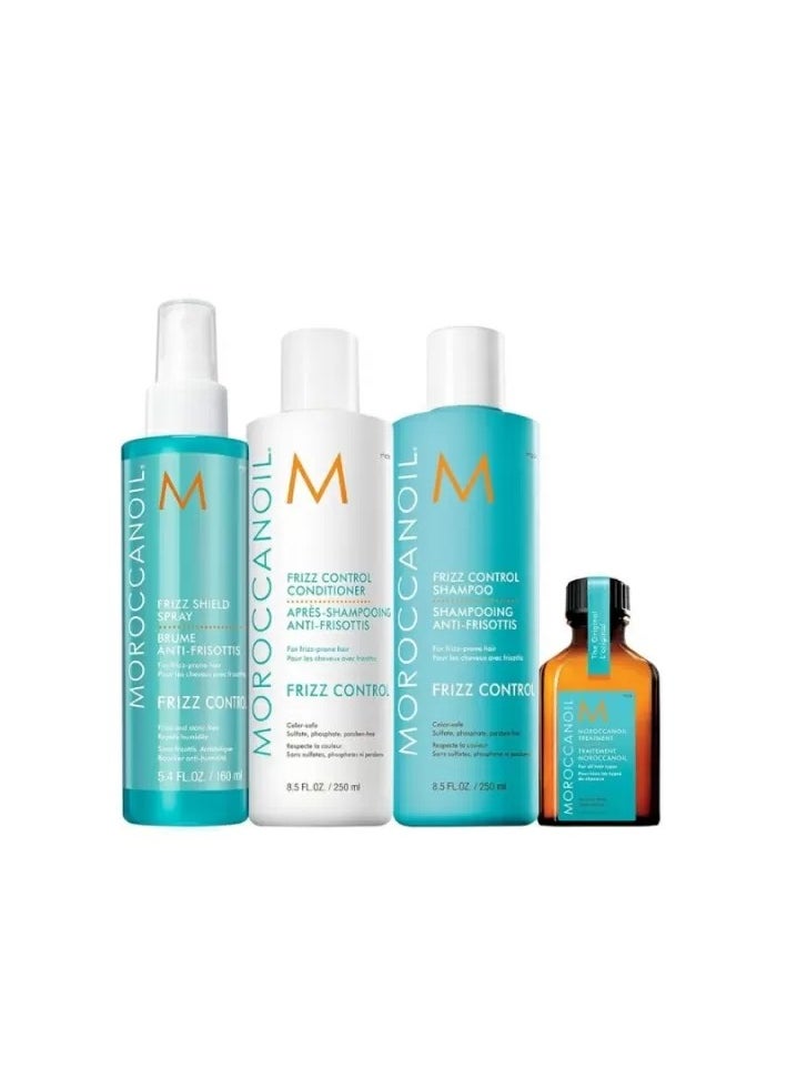 Moroccan Oil - Frizz Control Holiday Set 2024,Treatment - 25 ml,Shampoo for frizz control - 250 ml, Curl control conditioner - 250 ml, Frizz Shield Spray – 160 ml - Image 1