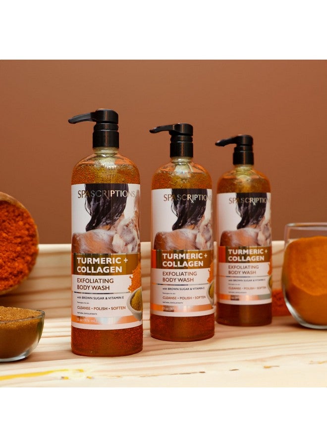 سباسكريبشنز غسول الجسم المقشر بالكركم والكولاجين من سبا سكريبتشنز، 33 أونصة، مقشر ومفتح للجسم، مقشر سكر مع سكر بني وفيتامين هـ، يقشر ويغذي البشرة، خالٍ من القسوة - Image 4