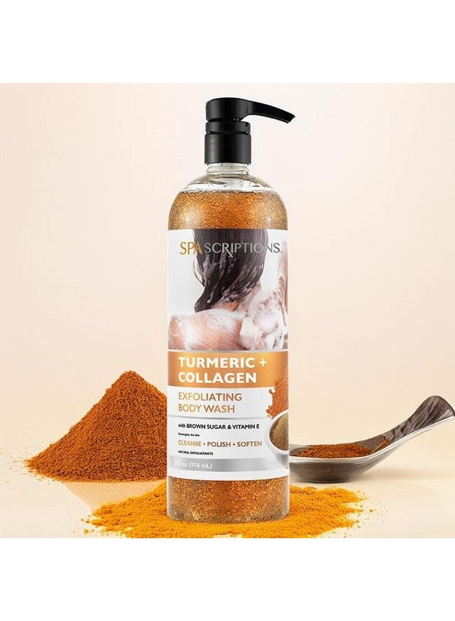 سباسكريبشنز غسول الجسم المقشر بالكركم والكولاجين من سبا سكريبتشنز، 33 أونصة، مقشر ومفتح للجسم، مقشر سكر مع سكر بني وفيتامين هـ، يقشر ويغذي البشرة، خالٍ من القسوة - Image 3