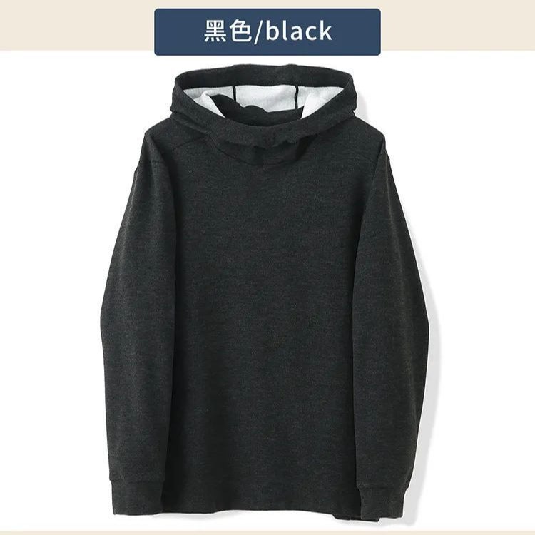 Autumn and Winter Men's Hooded Quick-drying Long-sleeved T-shirt Inner and Outer Pin-fit Comfortable Lightweight Solid Color All-match Sports Loose - Image 4