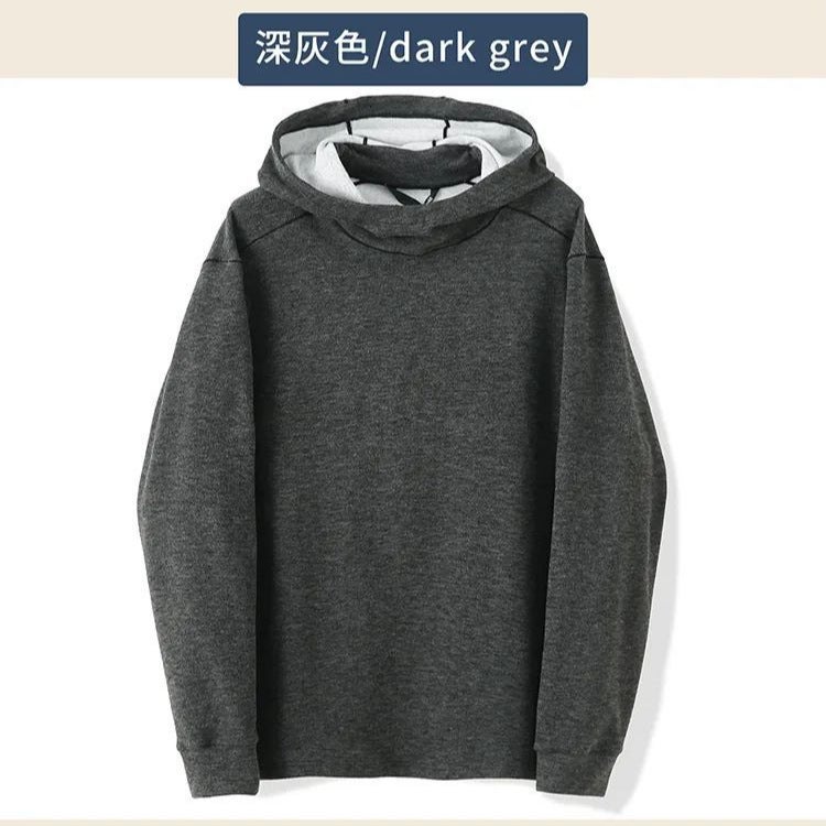 Autumn and Winter Men's Hooded Quick-drying Long-sleeved T-shirt Inner and Outer Pin-fit Comfortable Lightweight Solid Color All-match Sports Loose - Image 5