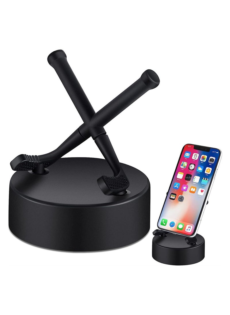 KASTWAVE Hockey Cell Phone Stand, 1 Pcs Universal Smartphone Holder Hockey Puck Phone Stands for Desk Accessories Home Office Desktop, Winter Hockey Gifts, Compatible with Most Mobile Phones  - Image 1