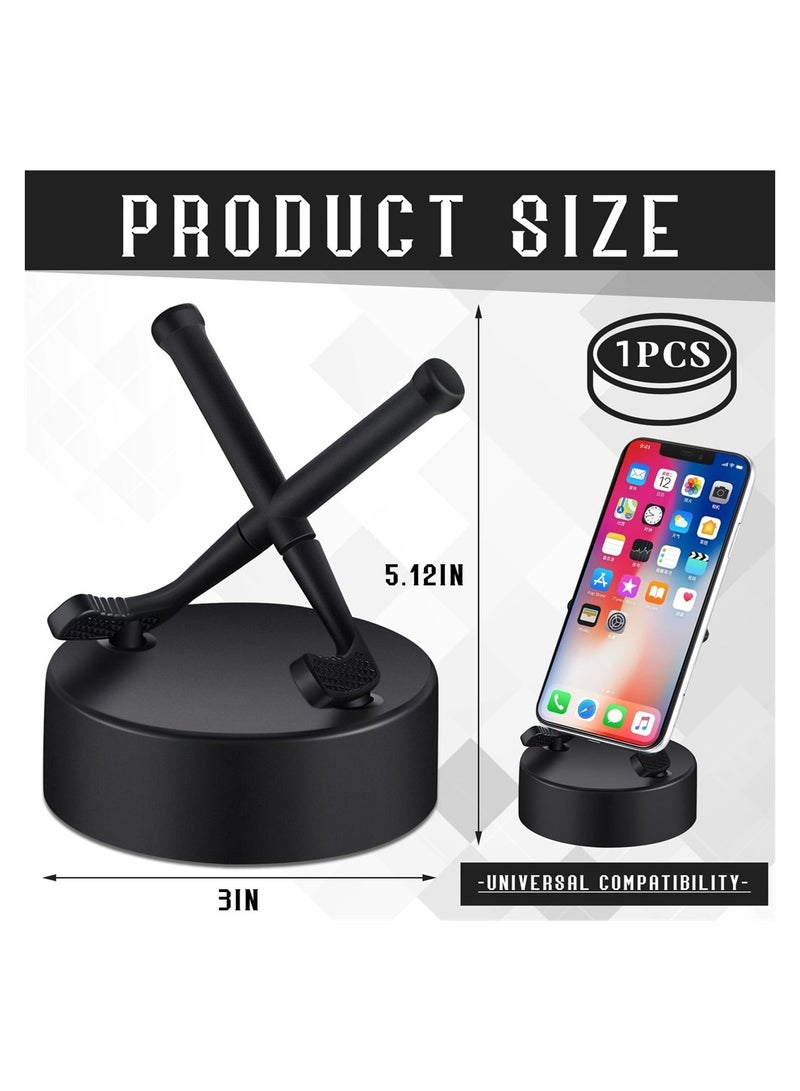 KASTWAVE Hockey Cell Phone Stand, 1 Pcs Universal Smartphone Holder Hockey Puck Phone Stands for Desk Accessories Home Office Desktop, Winter Hockey Gifts, Compatible with Most Mobile Phones  - Image 2