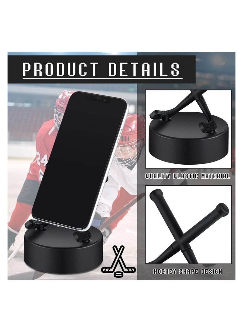 KASTWAVE Hockey Cell Phone Stand, 1 Pcs Universal Smartphone Holder Hockey Puck Phone Stands for Desk Accessories Home Office Desktop, Winter Hockey Gifts, Compatible with Most Mobile Phones  - Image 3