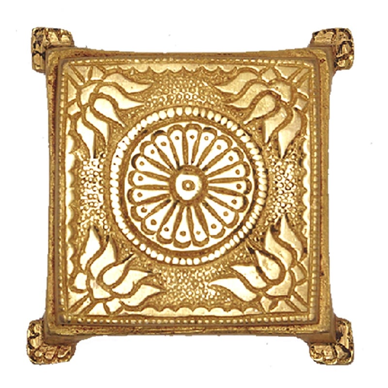 Garvi Gurjari Garvi Gurjari Handcrafted Brass Pooja ChowkiBajot Small Lotus Designed Chawki Bajot for Home Mandir Choki  - Image 3