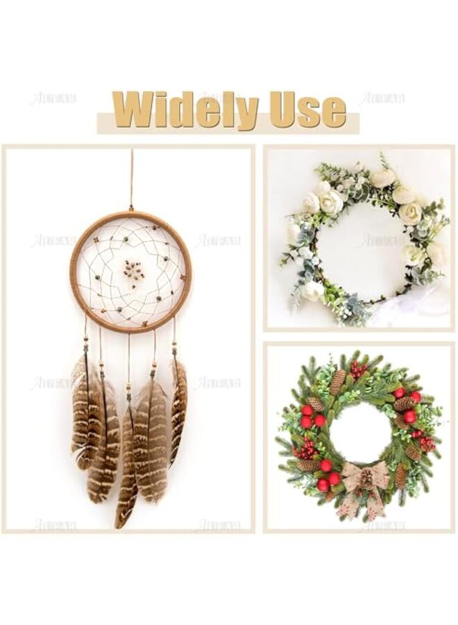 12 Pack 2 Sizes Wooden Bamboo Floral Hoop Macrame Craft Hoop Ring for DIY Wedding Decorations, Dream Catchers, Wreath Decor, and Wall Hanging Crafts (26 + 30 cm)  - Image 2