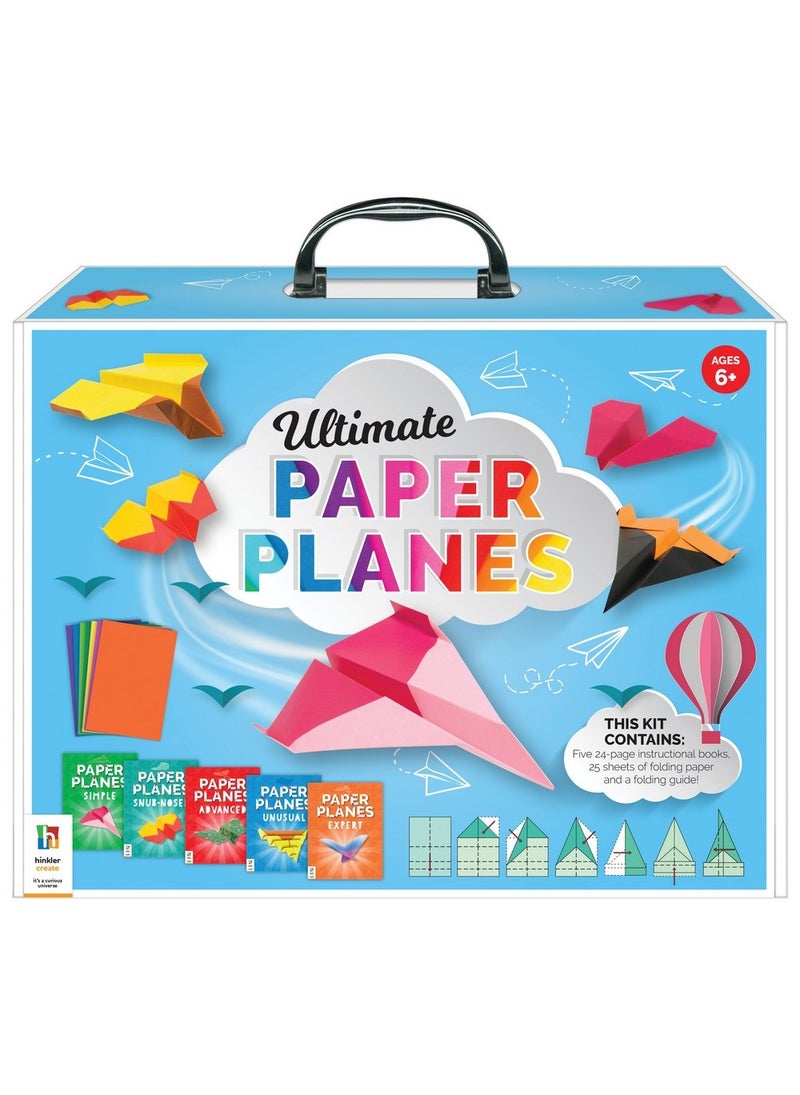Hinkler Ultimate Paper Planes Activity Case – Complete Paper Planes Craft Kit for Kids, Includes Colourful Paper, Instructions, and Designs, Create Fun Flying Planes, Develops Creativity and Fine Motor Skills - Image 1