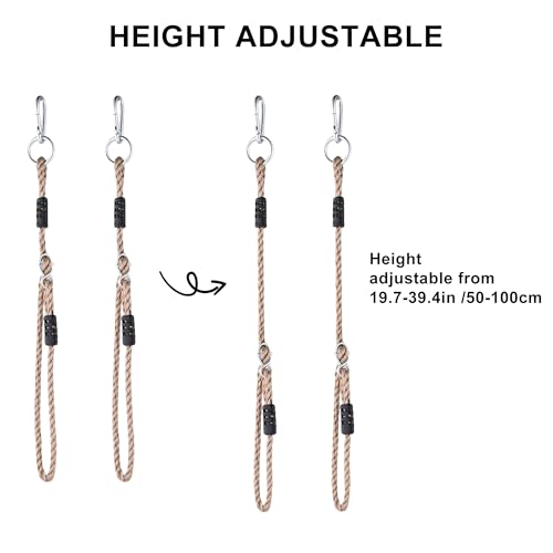 NOSTIFY 2PC Heavy Duty Length Adjustable Nylon Rope, 39'' Swing Extension Straps, Hanging Extender Tree Straps (400 Lbs Limited/Each) for Outdoor Swings Hammock Playground Swing Set Accessories - Image 2