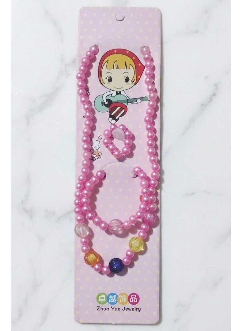 Necklace + Bracelet + Ring for Girls, 3-Piece Set, High-Quality loly Accessories for Girls