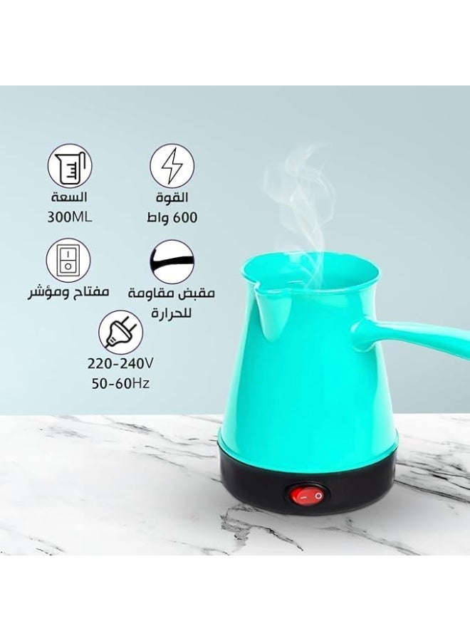 بروفيسور ماكينة كهربائية لتحضير القهوة التركية، صانعة قهوة باستطاعة 800 وات، سعة 1-5 أكواب (500 مل) - الوان مميزة - Image 5
