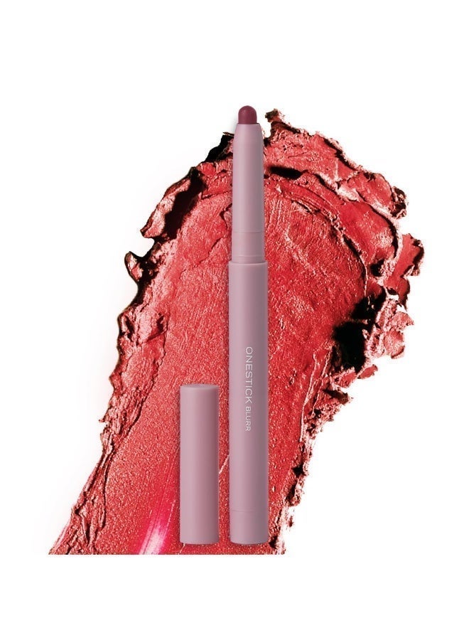 Ruby's Organics OneStick Lipstick for Women - Blurr, Lip and Cheek Contour Crayon, Matte Finish, Lip Makeup - Enriched with Antioxidants and Vitamins, Chemical Free - Coral - Image 1