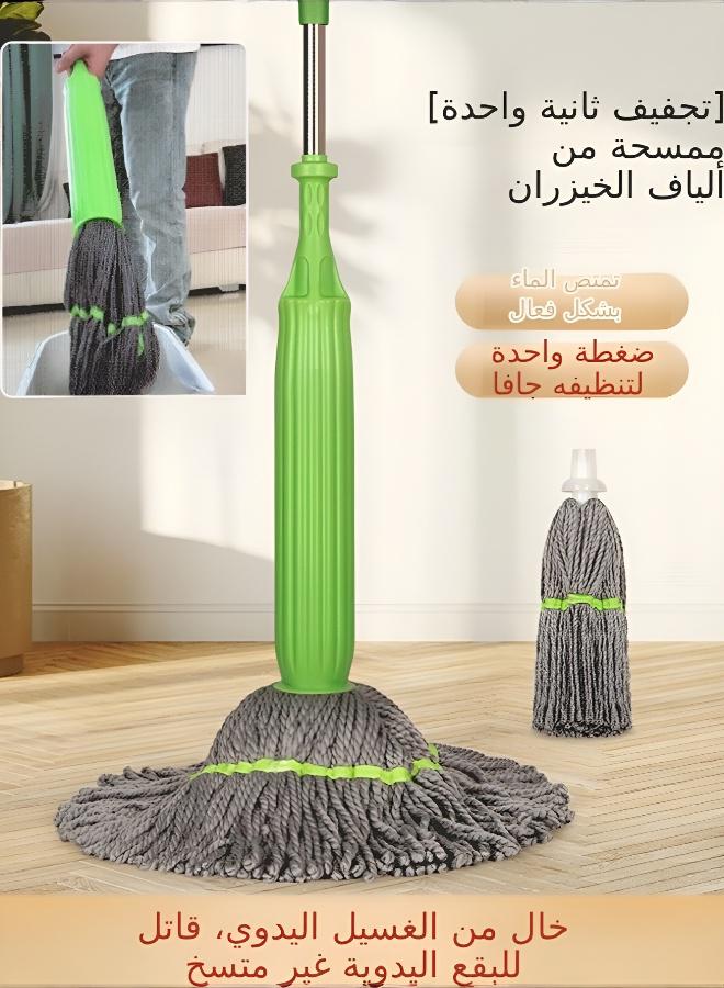 Large Mop Head: Saves Time & Effort for Efficient Home Cleaning Tools，Hands-free self-twisting rotary mop wet and dry dual-use mop household one-second squeeze water large water-absorbing mop super decontamination mop home cleaning floor cleaning - Image 1