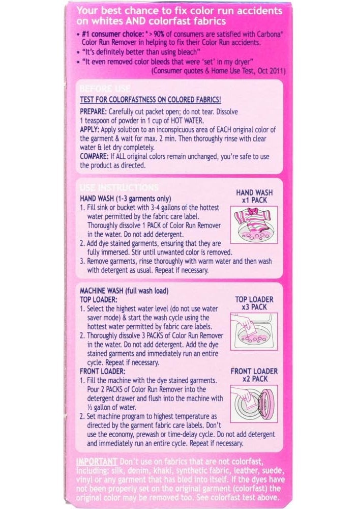 Carbona Color Run Remover - 2.6 Ounce Box (Pack of 12) for Effective Stain Removal - Image 3