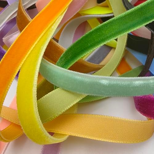 Chenkou Craft 30 Yards 3/8" Velvet Ribbon Total 30 Colors Assorted Lots Bulk (Multicolored, 3/8"(10mm)) - Image 4