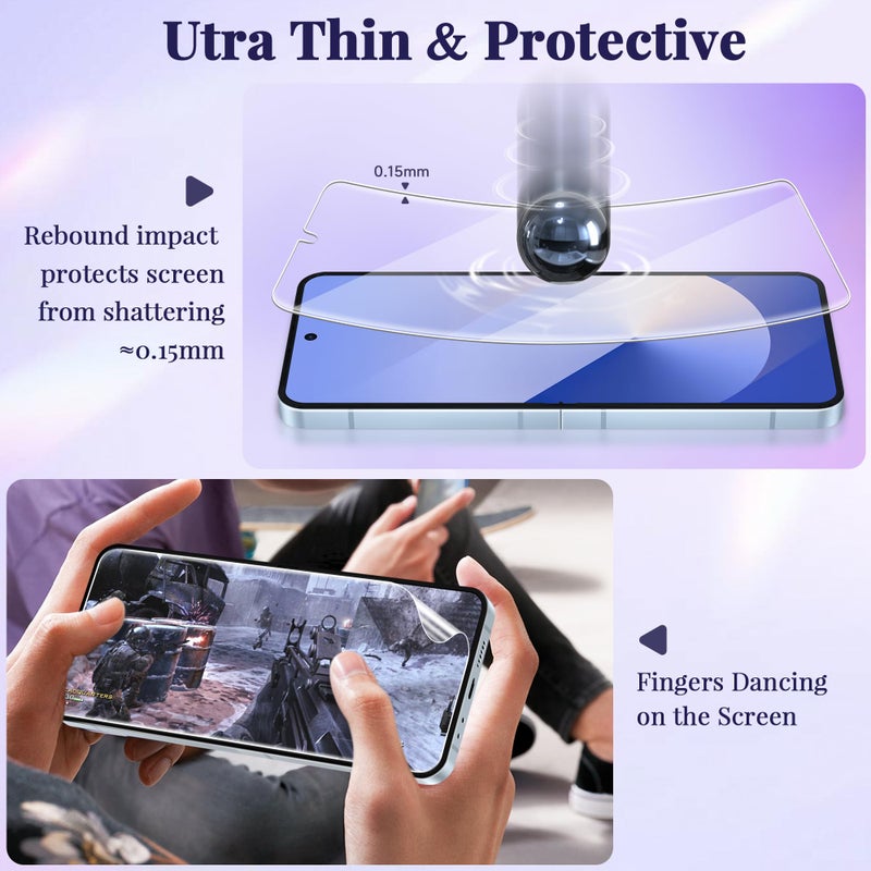 MIUOLV 2 Pack for Samsung Galaxy Z Flip 6 Screen Protector Easy to Install, Hydrogel Film Touch Sensitive HD Screen Protector for Galaxy Z Flip 6, Soft EPU Film Full Covered, Scratch Recovery - Image 4