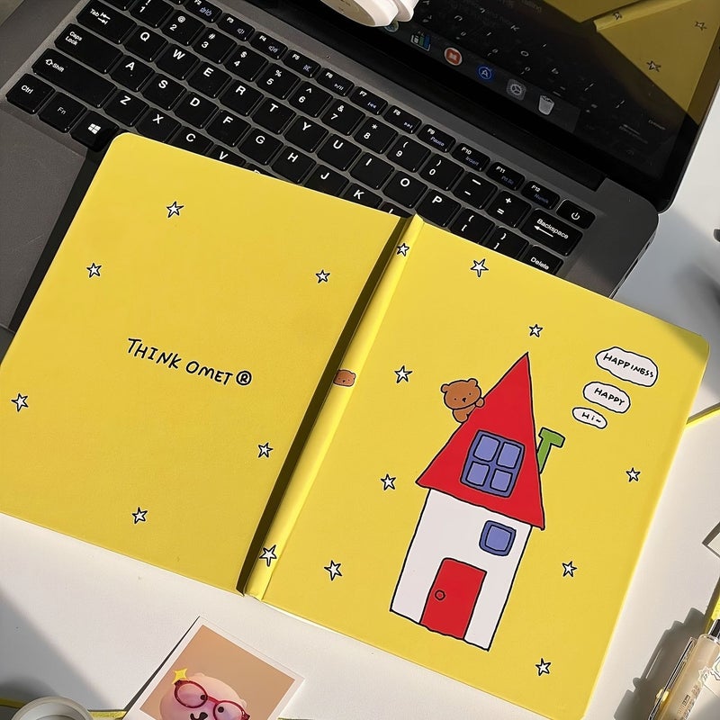 Ins Style Bear House Illustration Notebook Japanese Korean High Value Hardcover Blank for Girls - Image 2