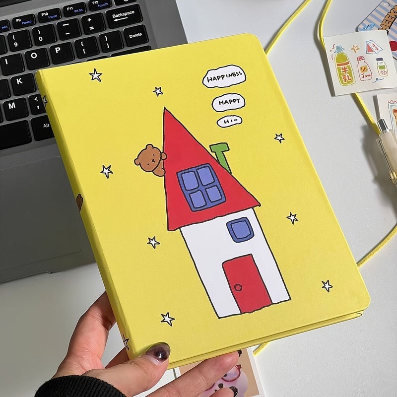 Ins Style Bear House Illustration Notebook Japanese Korean High Value Hardcover Blank for Girls - Image 5