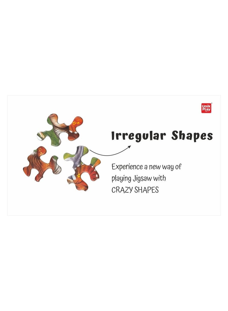 UnikPlay Go Crazy Jigsaw Puzzle For Kids And Adults, Attractive Cartoon Print Puzzle With 2 Puzzle Trays For Age 6 To 99 Years-90 Pcs-(Farm Friends)- Dino - Image 5