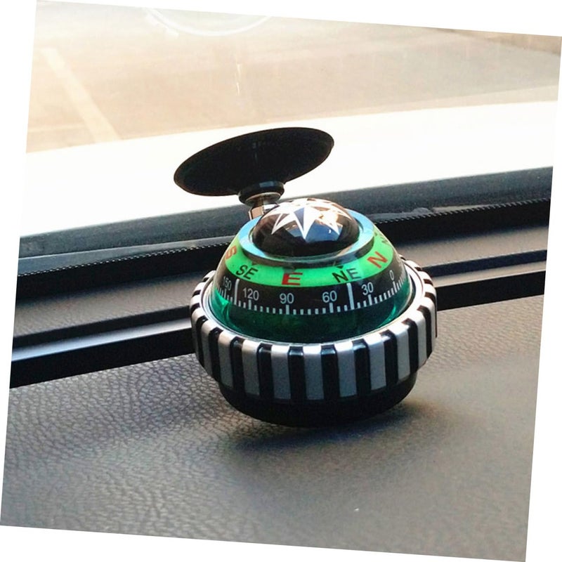 قطعتان من كرة البوصلة الخضراء للسيارة مع كأس شفط قوي قابل للتعديل، أداة ملاحية للوحة القيادة للشاحنات للاستخدام الخارجي - Image 5