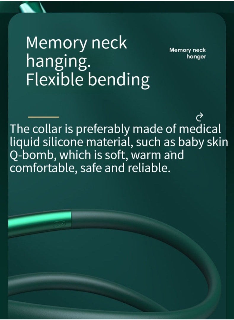 Generic Bluetooth binaural in-ear neck hanging neck sports wireless headset super long standby green  - Image 4