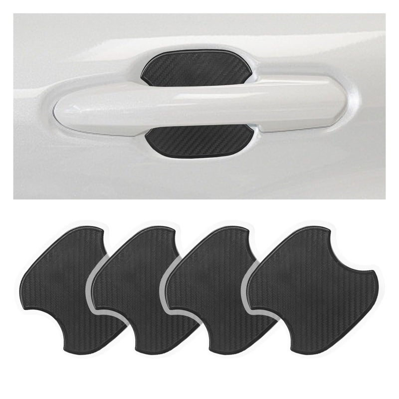 smilfuy 4PCS Car Door Handle Cup Scratch Protectors TPU Carbon Fiber Door Bowl 3D Sticker Universal Door Handle Protective Film for Most Cars Medium