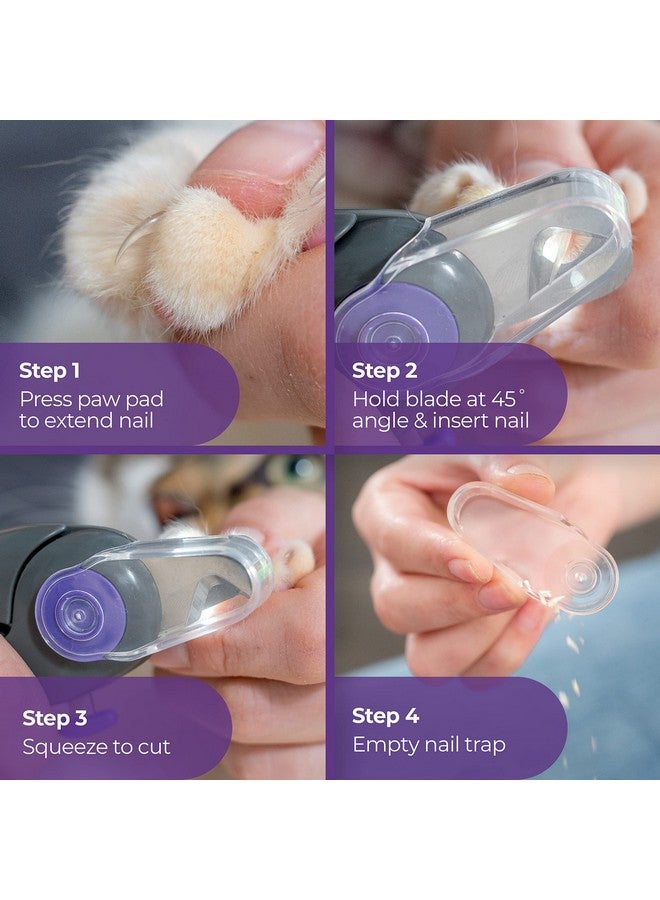 Hertzko Hertzko Dog Nail Clippers with LED Light for Large & Medium Dogs - Violet Cat Nail Clipper with Replacement Blade & Nail File, Purple Nail Clippers for Dogs, Grooming Paw Pads, Circular Blade - Image 3