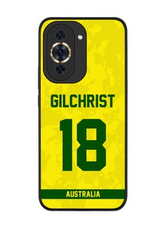 Rugged Black Edge Case for Huawei nova 10 Pro, Slim fit Soft Case Flexible Rubber Edges Thin Cover - Player Name - Adam Gilchrist, Jersey Number- 18