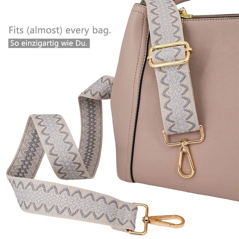ROYGBCP Wide Handbag Strap Purse Straps Replacement Shoulder Straps Adjustable Guitar Strap Cross-Body Bag Straps With Gold Metal Buckles - Image 2