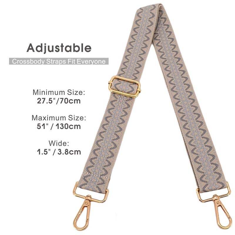 ROYGBCP Wide Handbag Strap Purse Straps Replacement Shoulder Straps Adjustable Guitar Strap Cross-Body Bag Straps With Gold Metal Buckles - Image 3