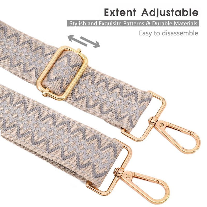 ROYGBCP Wide Handbag Strap Purse Straps Replacement Shoulder Straps Adjustable Guitar Strap Cross-Body Bag Straps With Gold Metal Buckles - Image 4