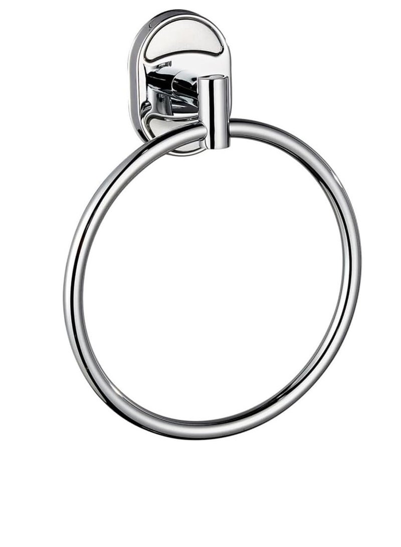 RACO Wall-mounted towel rack with circular hand towel ring made of modern metal for bathroom accessories  - Image 1