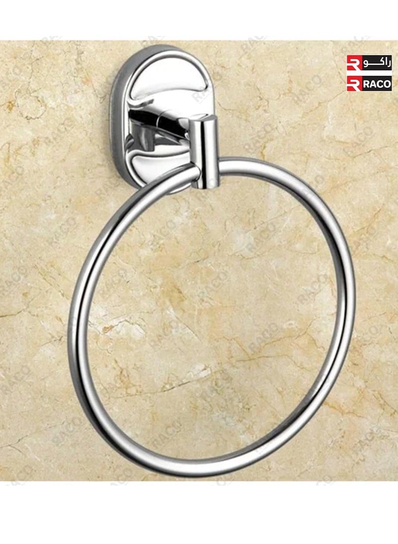 RACO Wall-mounted towel rack with circular hand towel ring made of modern metal for bathroom accessories  - Image 2