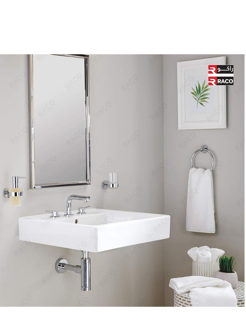 RACO Wall-mounted towel rack with circular hand towel ring made of modern metal for bathroom accessories  - Image 4