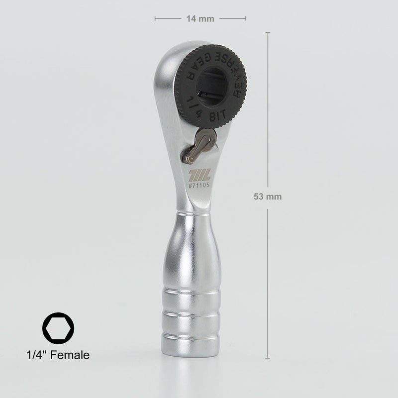 711L Mini Ratchet Wrench - One of the World's Smallest 1/4" EDC Ratchet Wrench For Tight Spaces - Alloy Steel - For Single-ended Hex Bit - Image 2