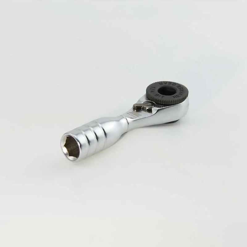 711L Mini Ratchet Wrench - One of the World's Smallest 1/4" EDC Ratchet Wrench For Tight Spaces - Alloy Steel - For Single-ended Hex Bit - Image 3