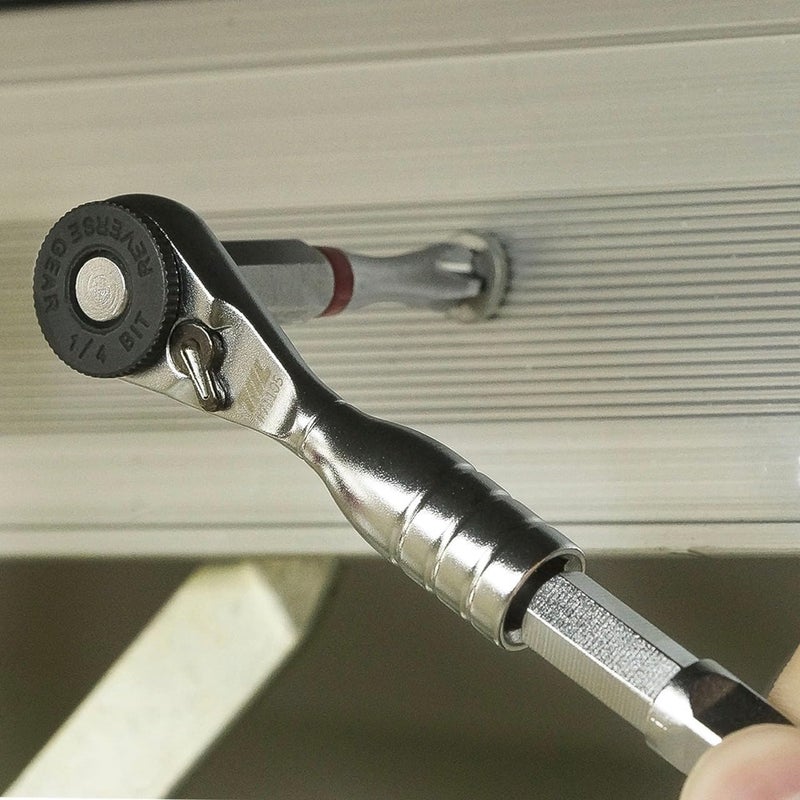 711L Mini Ratchet Wrench - One of the World's Smallest 1/4" EDC Ratchet Wrench For Tight Spaces - Alloy Steel - For Single-ended Hex Bit - Image 5