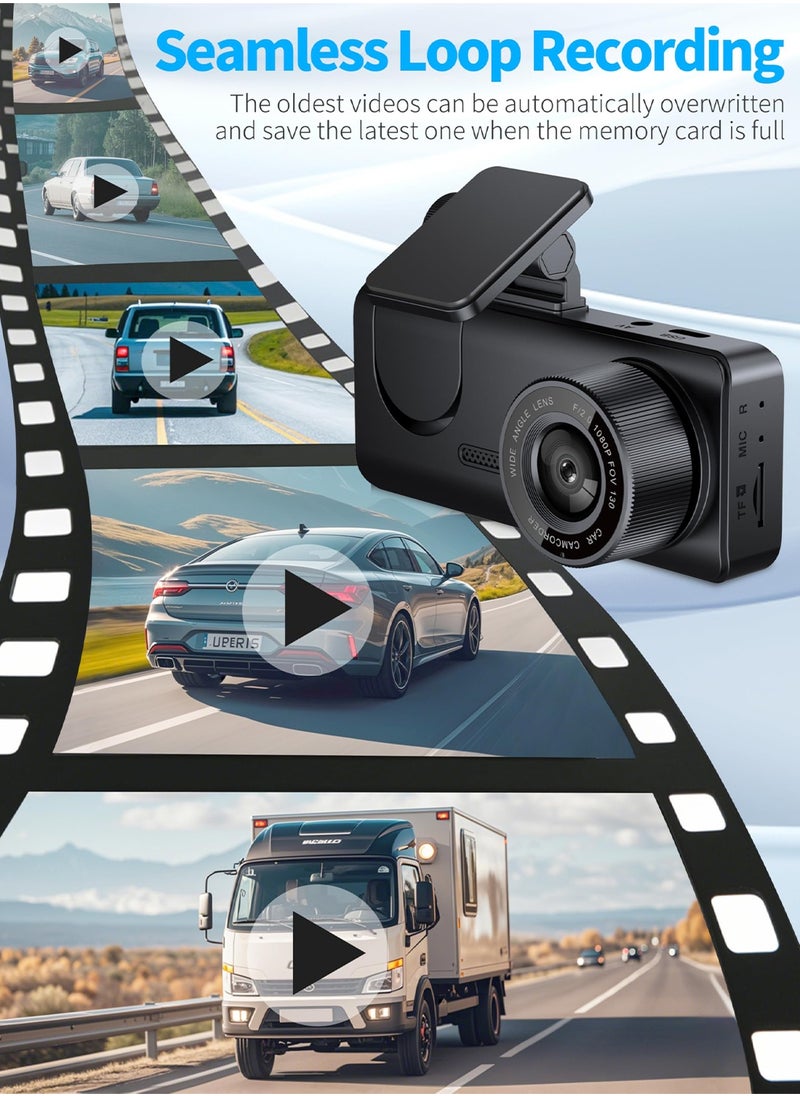 Dash Cam for Car, Front Dual Channel Dash Cam WiFi, Dash Camera for Cars 2.0" IPS Screen, App Control, G-Sensor, Loop Recording, 170° Wide Angle, Night Vision, Parking Mode