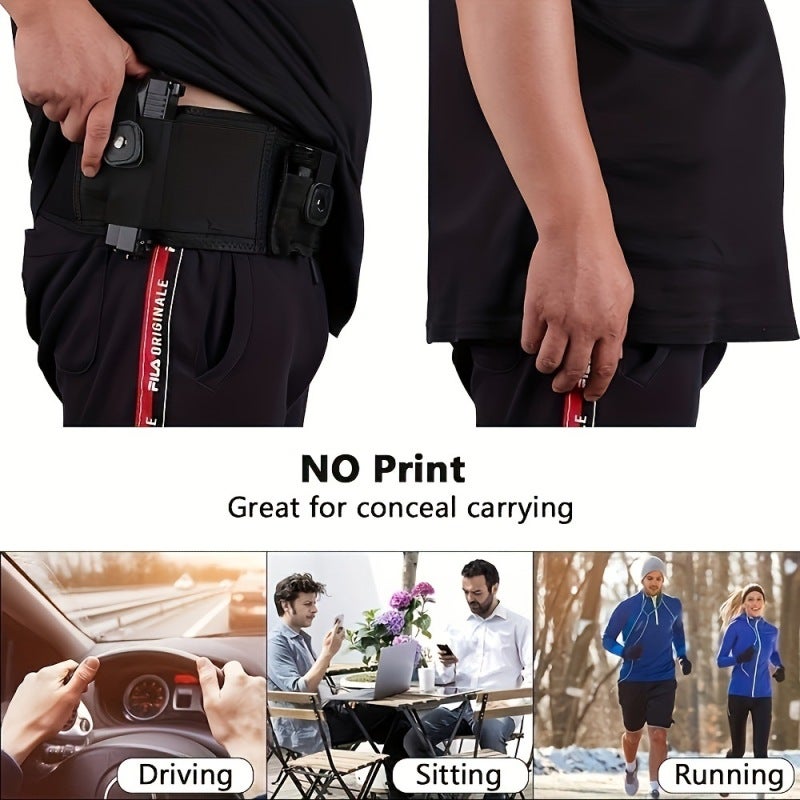 Pistol Holster: Black 45 Soft Neoprene Universal Concealment Carry Holster - Adjustable Velcro Comfortable Multi-Position Holster for Concealed Carry Enthusiasts - Image 3