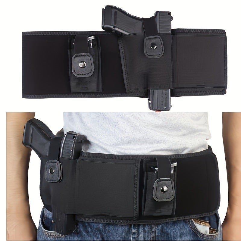 Pistol Holster: Black 45 Soft Neoprene Universal Concealment Carry Holster - Adjustable Velcro Comfortable Multi-Position Holster for Concealed Carry Enthusiasts - Image 1
