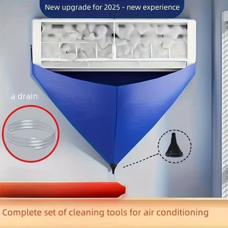 3pcs Air Conditioner Cleaning Kit Blue With Reusable Drain Hose And Drainage AC Maintenance Tools For Home Office DIY Drain Unclogging System Compatible With Window Portable Central AC Units - Image 1