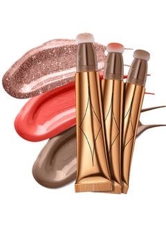 Reddhoon Contour Beauty Wand, Liquid Face Concealer Contouring Highlighter Blusher Stick With Cushion Applicator, Long Lasting Smooth Natural Matte Finish, Lightweight Blendable Super Silky Cream Contour Stick (3Pcs(01#Contour+03# Blush+05#Highlighter))  - Image 1