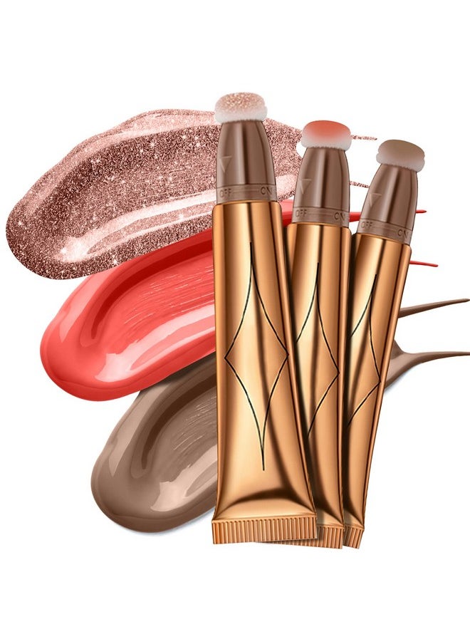 Reddhoon Contour Beauty Wand, Liquid Face Concealer Contouring Highlighter Blusher Stick With Cushion Applicator, Long Lasting Smooth Natural Matte Finish, Lightweight Blendable Super Silky Cream Contour Stick (3Pcs(01#Contour+03# Blush+05#Highlighter))  - Image 1