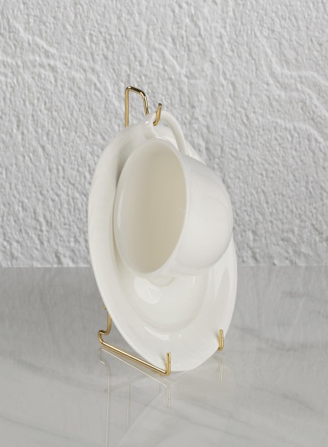 Tripar Gold Tea Cup and Saucer Holder Brass Stands Display for Collectible, Fine China, Teacups and Saucers - Image 3