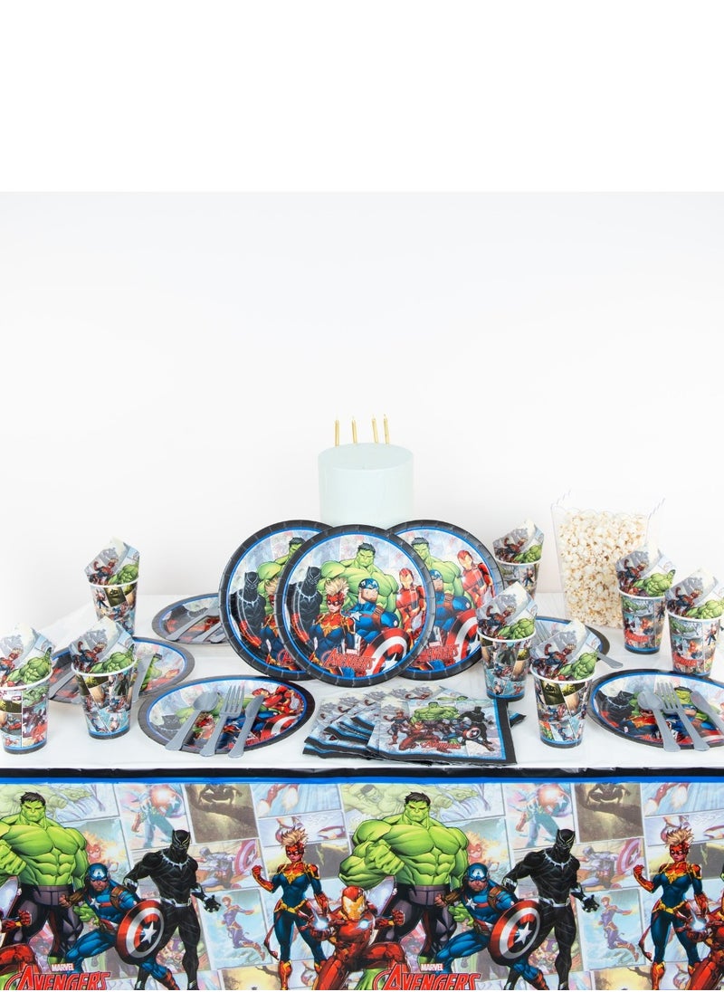 Amscan Avengers, 57 Piece Tableware Supplies, Includes Napkins, Plates, Cups, Cutlery And Tablecover For 8 Guests  - Image 4