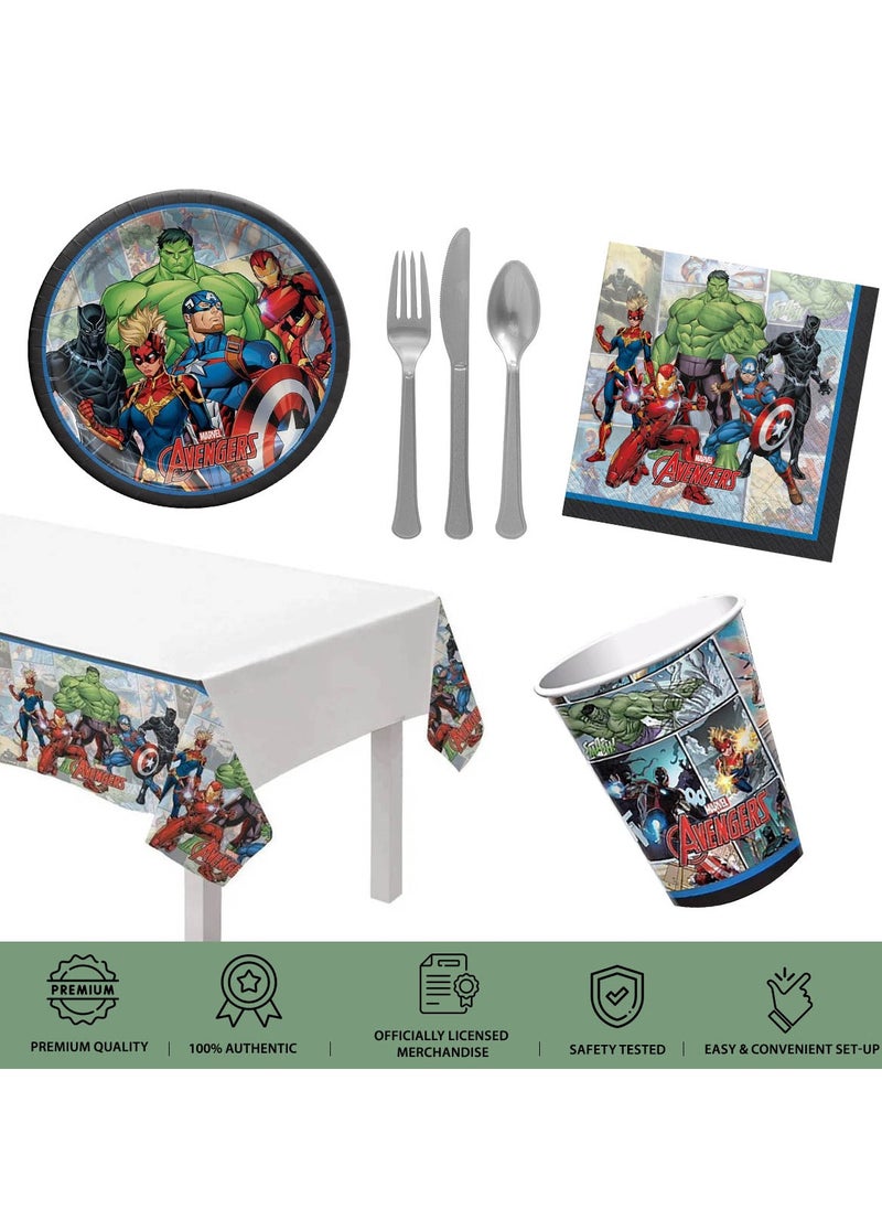 Amscan Avengers, 57 Piece Tableware Supplies, Includes Napkins, Plates, Cups, Cutlery And Tablecover For 8 Guests  - Image 2