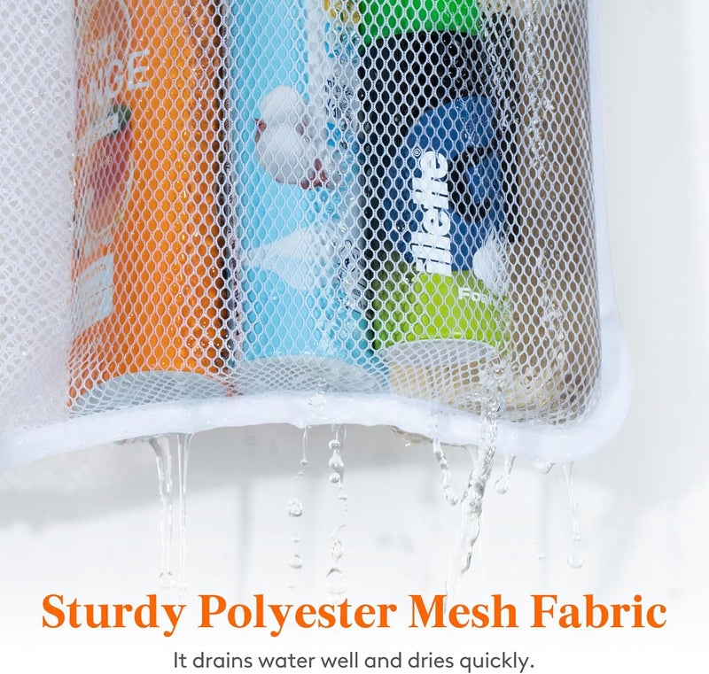 Lifewit Mesh Shower Caddy, 7 Pockets Hanging Shower Organizer with Quick Drying Mesh, Portable Space Saving Bathroom Organizer to Hold Soap, Shampoo and Cruise Ship Essentials, White, 2 Pack - Image 5