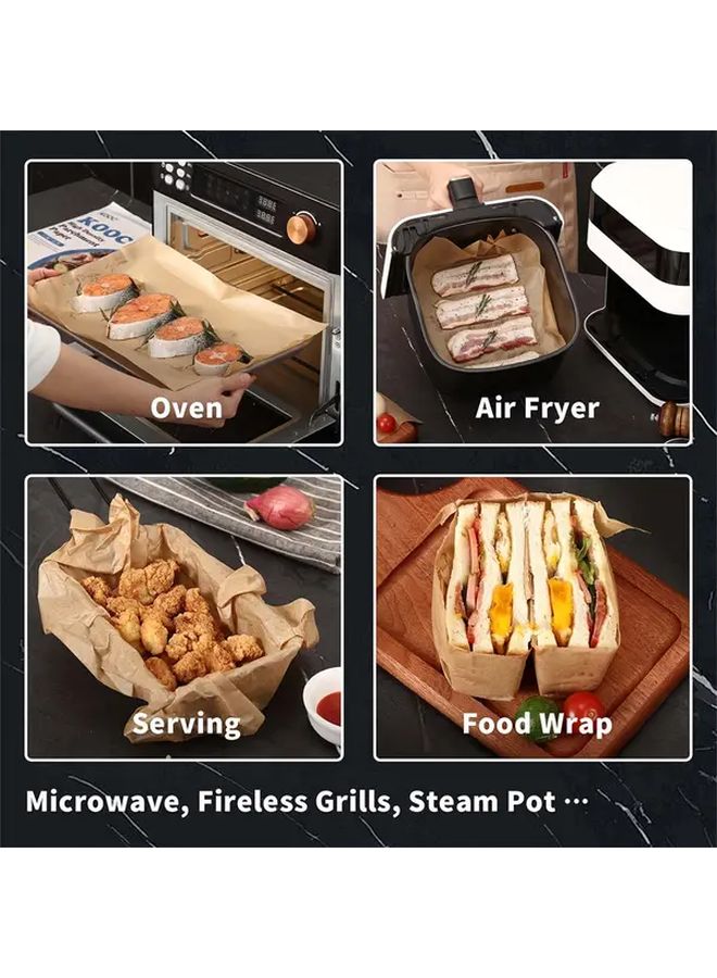 50 Sheets Unbleached Parchment Paper 12x16 Inch Heavy Duty Non Stick Oil Proof Pre Cut Baking Sheets for Oven Grill Air Fryer Steamer Reusable Easy Clean Kitchen Grill Essentials - Image 3